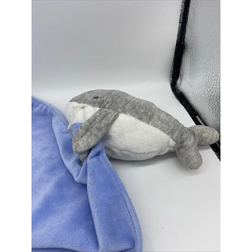 Carters Baby Shark Security Blanket Blue Grey Plush Lovey L32304H 2014 OS